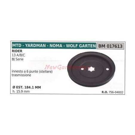 Poulie pour tondeuse à gazon rider 13 A/B/C MTD 017613 756-04002 | Newgardenstore.eu