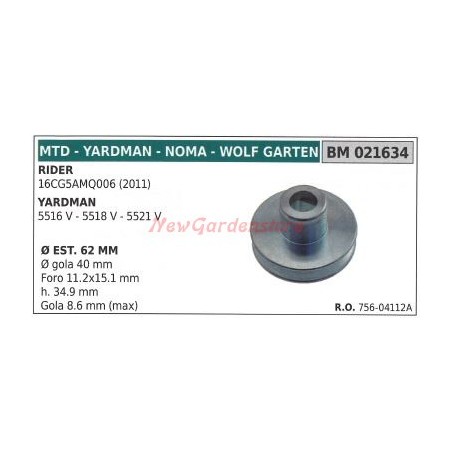 Pulley for lawnmower mower rider 16CG5AMQ006 MTD 021634 | Newgardenstore.eu