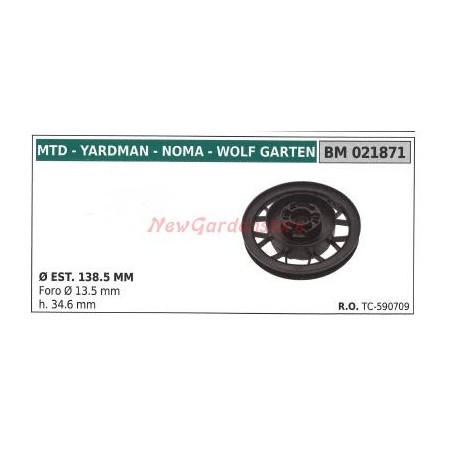 Polea para tractor cortacésped MTD 021871 | Newgardenstore.eu