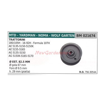 Polea para tractor cortacésped 180/105H 16-92H MTD 021674 | Newgardenstore.eu