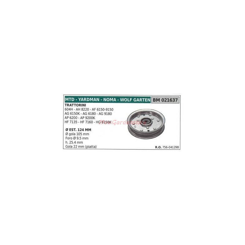 Riemenscheibe für Rasentraktormäher 604H AH8220 MTD 021637