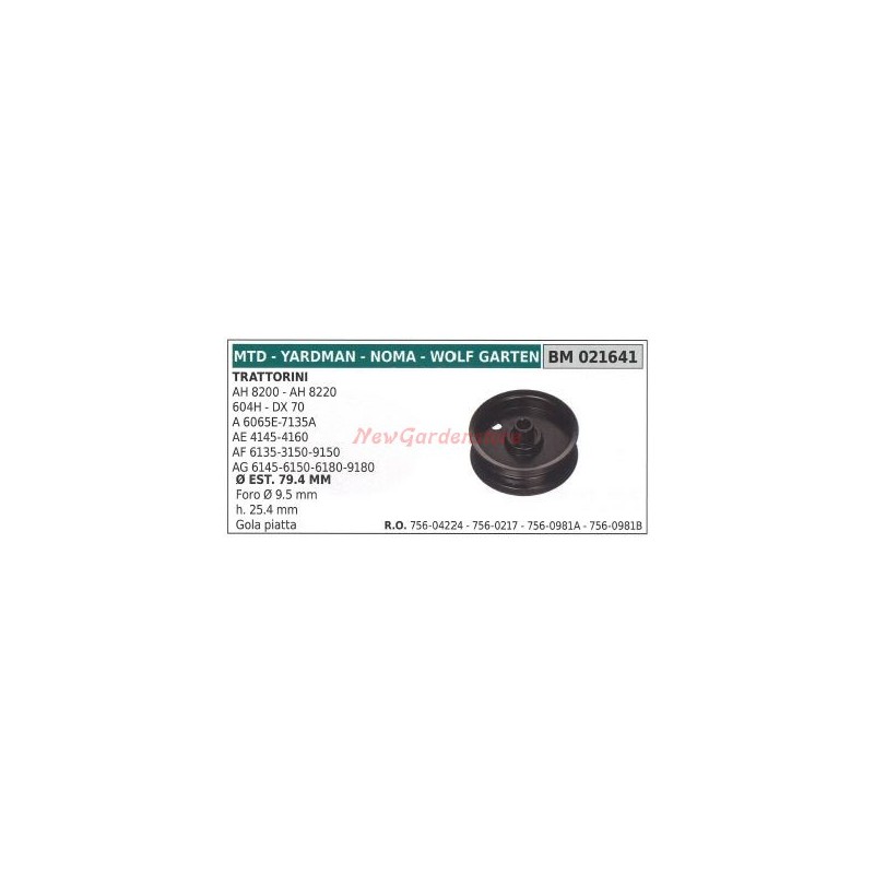 Pulley for lawn tractor AH 8200 8220 MTD 021641