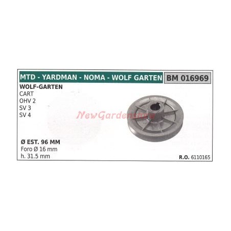 Polea para tractor cortacésped carro OHV 2 SV 3 SV4 MTD 016969 | Newgardenstore.eu