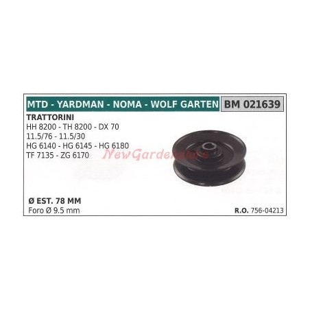 Polea para tractor de césped HH8200 TH8200 MTD 021639 | Newgardenstore.eu