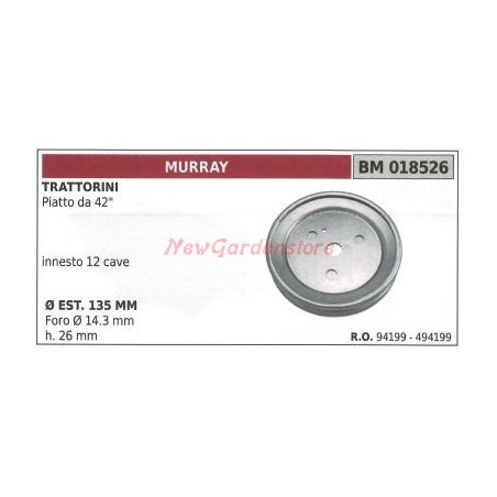 Polea para tractor de césped plano de 42' MURRAY 018526 | Newgardenstore.eu