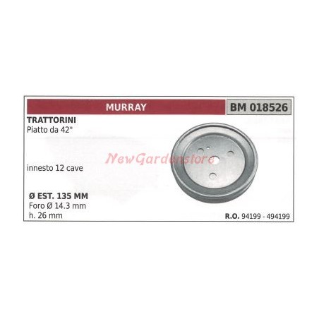 Pulley for 42' flat lawn tractor MURRAY 018526 | Newgardenstore.eu