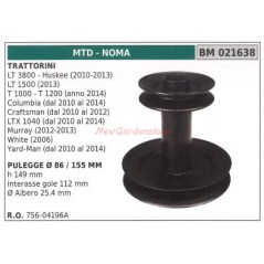 Puleggia per trattorino rasaerba tosaerba LT3800 HUSKE 2010-2013 MTD 021638