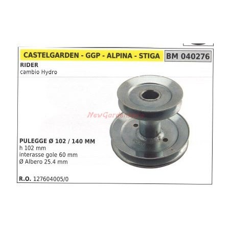 Puleggia per trattorino rasaerba tosaerba rider cambio hydro GGP 040276 | Newgardenstore.eu