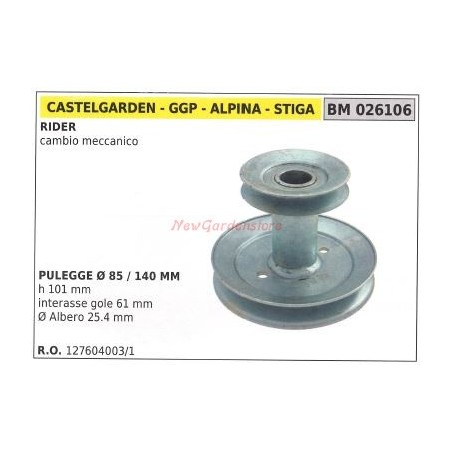 Polea compatible STIGA jinete tractor de césped transmisión mecánica | Newgardenstore.eu