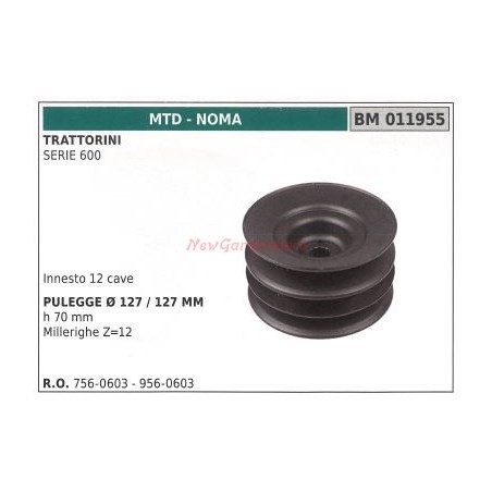 Polea para tractor de césped serie 600 MTD 011955 | Newgardenstore.eu