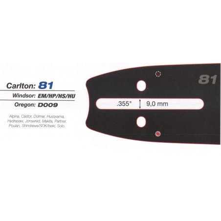 CARLTON PS4600 barrette de pignon de tronçonneuse SemiPro Tip L- 40 cm épaisseur 1,5 mm