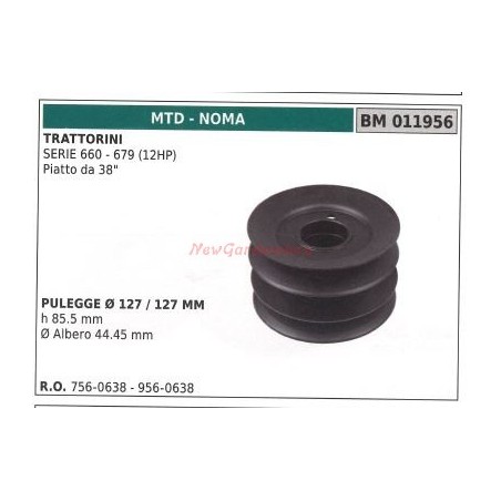 Polea para tractor de césped serie 660 679 MTD 011956 | Newgardenstore.eu