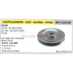 Puleggia per trattorino rasaerba tosaerba tagliaerba rider SD 98 98HYDRO 026109 | Newgardenstore.eu