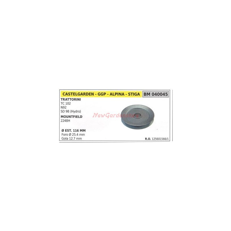 Riemenscheibe für Rasentraktor Rasenmähermaschine TC 102 ALPINA 040045