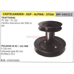 Polea para tractor de césped de montar TC102 122 transmisión mecánica GGP 040322 | Newgardenstore.eu