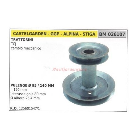 Polea para la transmisión mecánica del tractor cortacésped TCJ GGP 026107 | Newgardenstore.eu