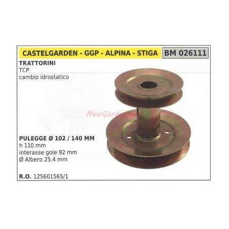 Puleggia per trattorino rasaerba tosaerba TCP cambio idrostatico GGP 026111 | Newgardenstore.eu