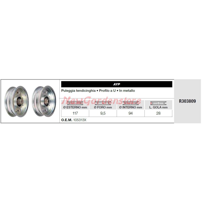 AYP belt tensioner pulley for lawn tractor R303809