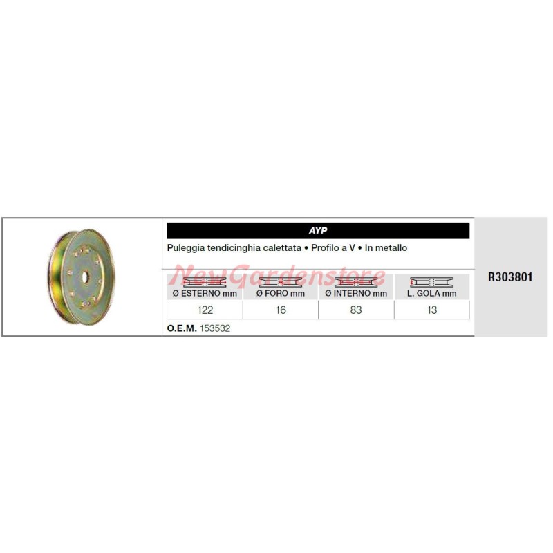 AYP-Riemenspannrolle für Rasentraktor R303801