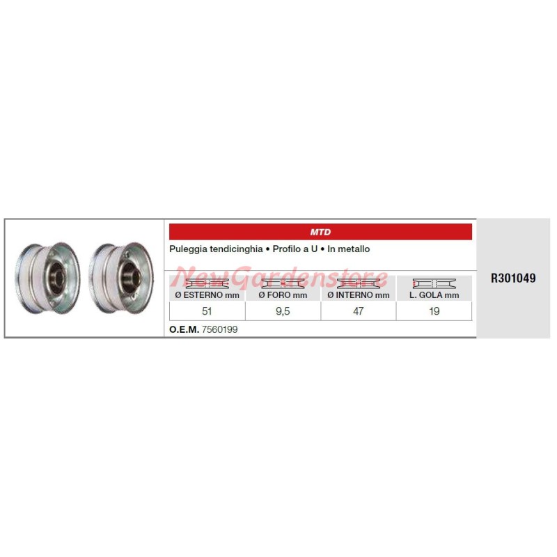 Riemenspannrolle MTD Rasentraktor R301049