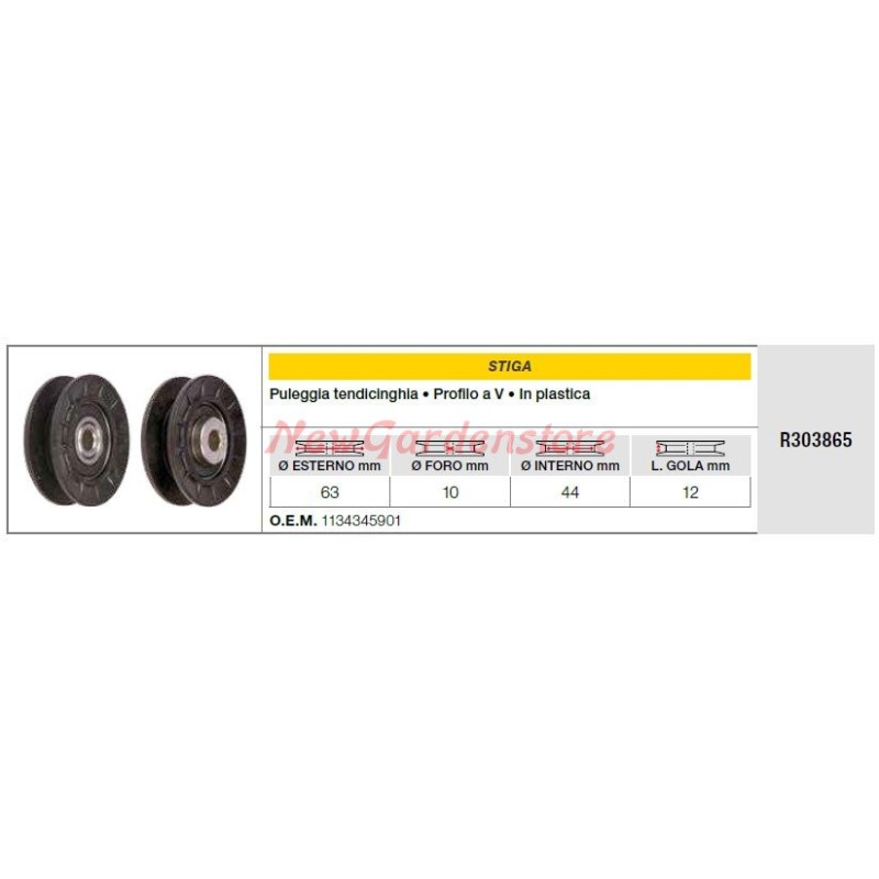 Polea tensora de la correa del tractor cortacésped STIGA R303865