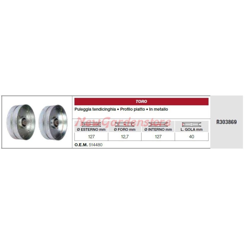 Polea tensora de la correa del tractor cortacésped TORO R303869