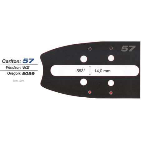 CARLTON CS 900EVL guide stellite Dura Tip L- 63 cm épaisseur 1.6 mm