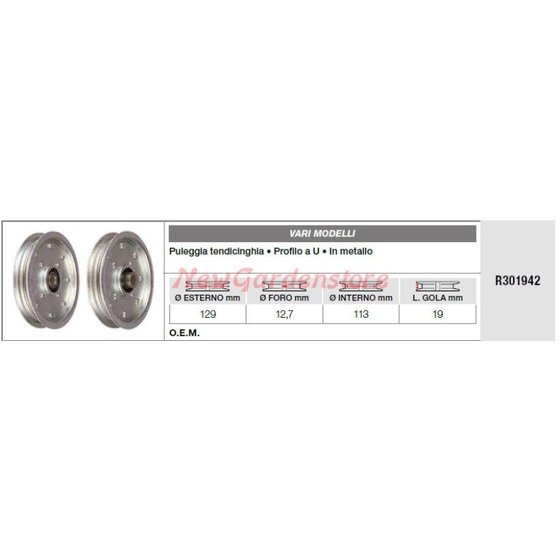 VARIMODELLI Riemenspannrolle für Rasentraktor und Rasenmäher R301942