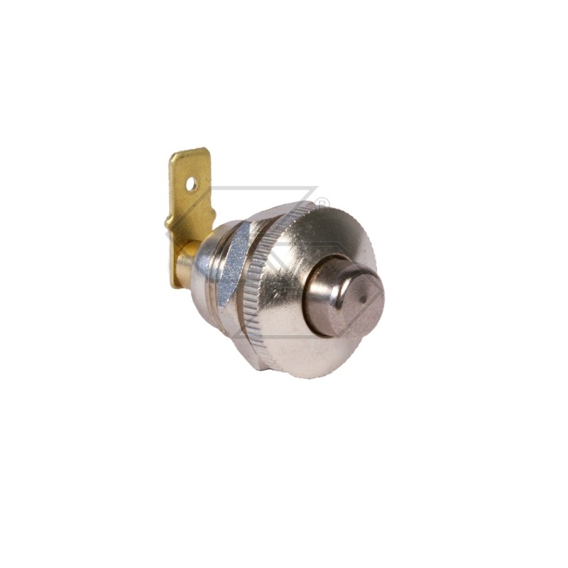 Chromed ground button with faston connection for agricultural tractor