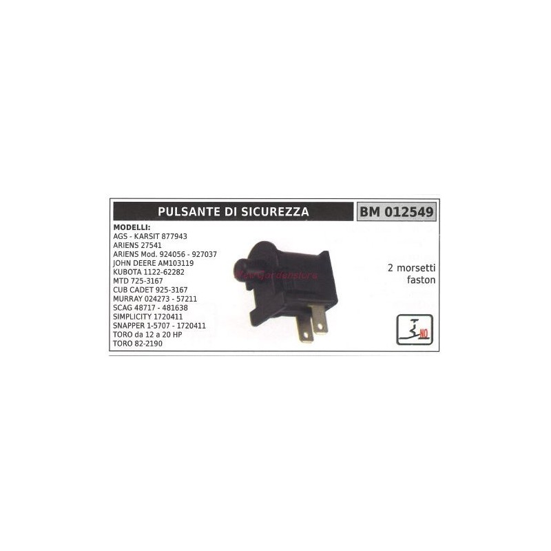 Pulsante di sicurezza ariens modelli AGS-KARSIT 877943 ariens 27541 012549