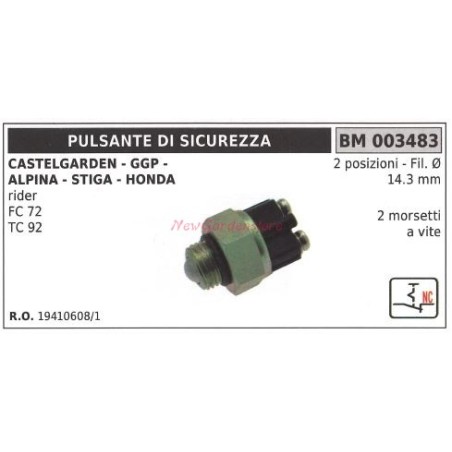 Pulsante di sicurezza CASTELGARDEN motore rider FC 72 TC 92 003483 19410608/1 | Newgardenstore.eu