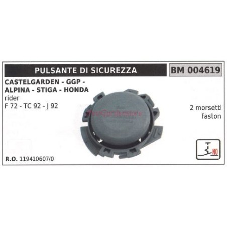 CASTELGARDEN Safety pushbutton for rider FC 72 TC 92 J 92 004619 | Newgardenstore.eu