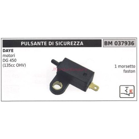 Sicherheitstaster DAYE Motor DG 450 (135ccm OHV) 1 Fastonklemme 037936 | Newgardenstore.eu