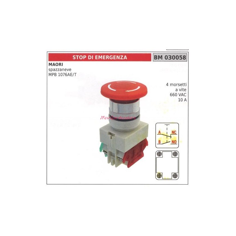 Interruptor de seguridad motor quitanieves MAORI MPB 1076AE/T 4 bornes 030058