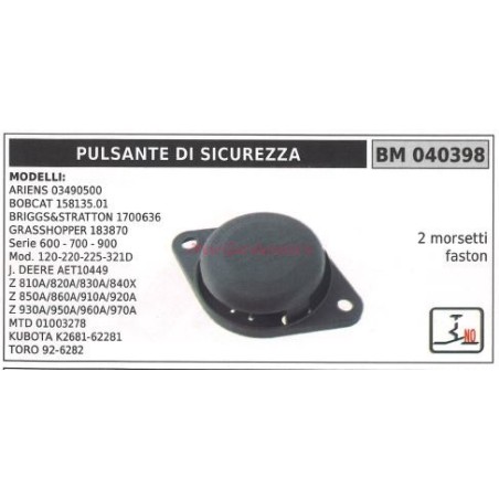 Interruptor de seguridad briggs&stratton modelos ariens 03490500 BOBCAT 158135.01 040398 | Newgardenstore.eu