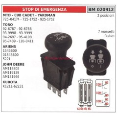 Pulsante di sicurezza motore mtd -cub cadet-yardman 725-04174 - 725-1752 020912