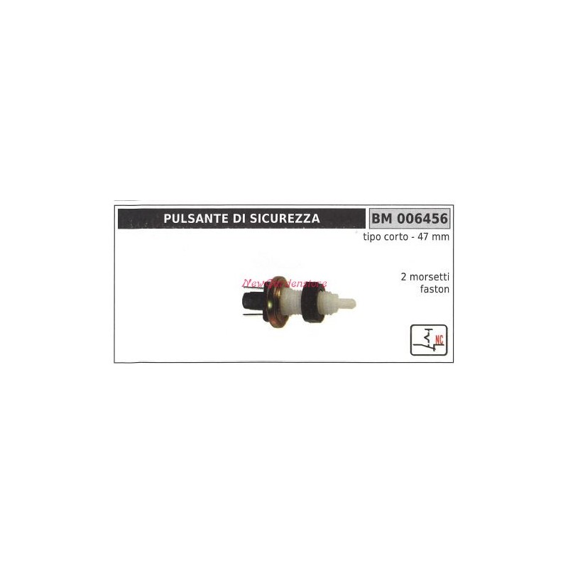 Pulsador de seguridad tipo corto 47mm 2 terminales faston 006456