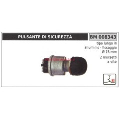 Pulsador de seguridad tipo largo en aluminio - fijación Ø 15mm 008343 | Newgardenstore.eu