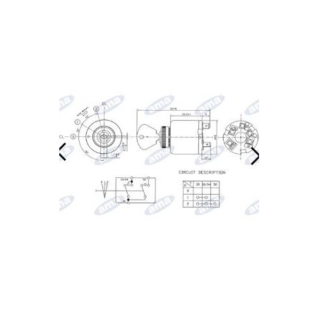 3-position starter and light switch for agricultural tractor 04158