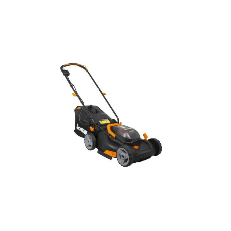 WORX WG743E cordless lawnmower with 2 x 20V+20V batteries and dual charger