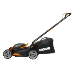 WORX WG743E cordless lawnmower with 2 x 20V+20V batteries and dual charger | Newgardenstore.eu