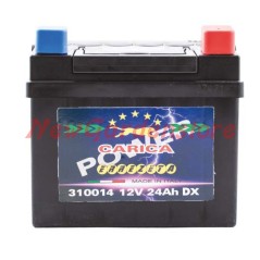 12V / 24Ah battery positive pole right charge 310014 lawn tractor