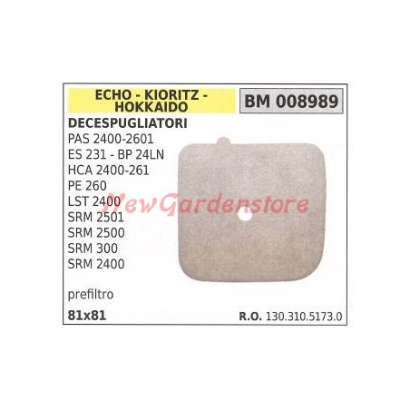 ECHO air prefilter for brushcutter PAS 2400 2601 ES 231 BP 24LN 008989 | Newgardenstore.eu