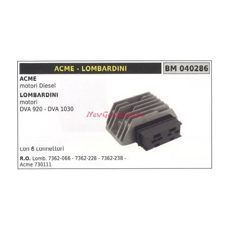 Régulateur de tension ACME pour moteurs diesel Lombardini DVA 920 1030 040286 | Newgardenstore.eu