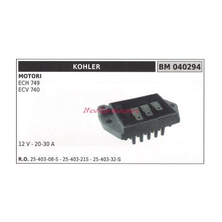 Regulador de tensión motor KOHLER ECH 749 ECV 740 12 V - 20-30 A 040294 | Newgardenstore.eu