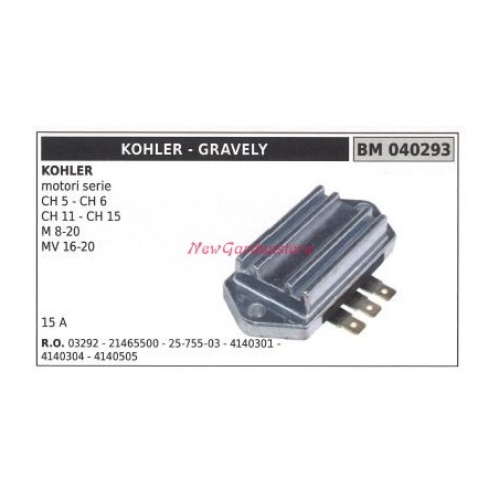 KOHLER motor voltage regulator CH 5 6 11 15 M 8-20 MV 16-20 series 040293 | Newgardenstore.eu
