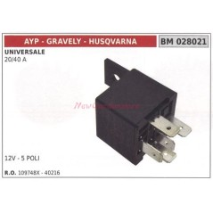 Universal-Magnetrelais 20/40 A 12V-5 Pole HUSQVARNA 028021 109748X- 40216