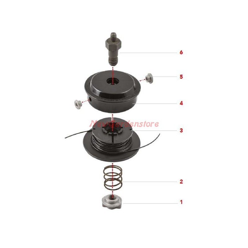 Replacement head number 6 pin 10 x 1 left F 270429