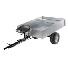 Towed trailer for skid steer with motor cultivator tipper body | Newgardenstore.eu