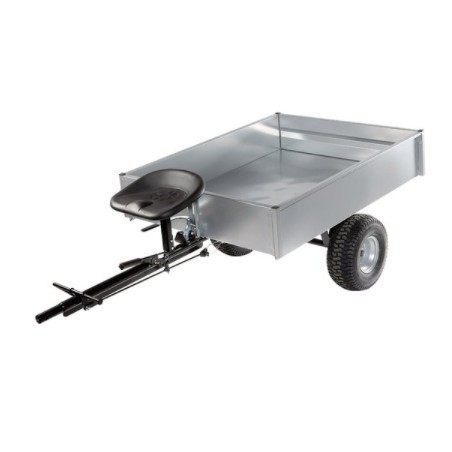 Towed trailer for skid steer with motor cultivator tipper body | Newgardenstore.eu